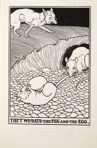 Die zwei Ratten, der Fuchs und das Ei, aus Fontaine Fables, veröffentlicht 1905