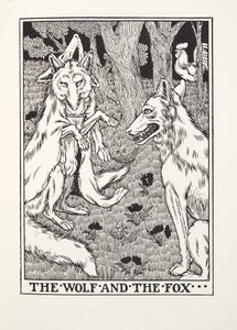 Der Wolf und der Fuchs, aus Fontaine Fabeln, veröffentlicht 1905
