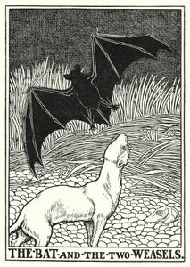 Fabeln von La Fontaine: Die Fledermaus und die zwei Wiesel von Percy James Billinghurst