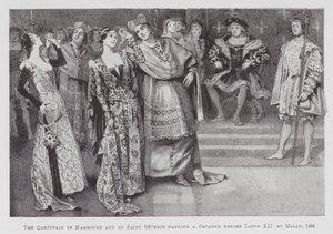 Tanz: Die Kardinäle von Narbonne und Saint Severin tanzen eine Pavanne vor Ludwig XII. in Mailand von Percy Macquoid