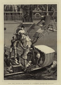 Für die Küste, eine Skizze im Hafen von Colombo, Ceylon von Percy Macquoid