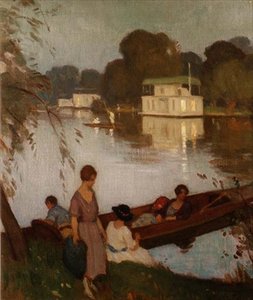 Auf der Themse, ca. 1925 von Percy William Gibbs