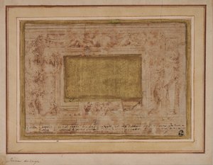 Entwurf für Stuckrahmen mit Karyatiden, Girlanden und Putti