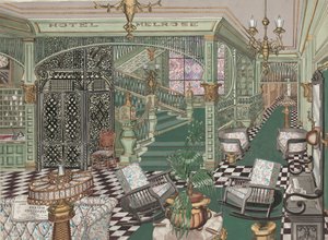 Melrose Hotel Lobby, 1880, ca. 1947 von Perkins Harnly