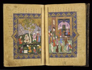 Ein Prinz auf dem Thron aus Mathnavi von Rumi, ca. 1530