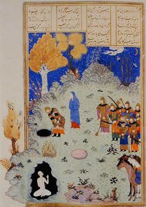 Bizham wird von Rustam aus der Grube gerettet, Illustration aus dem 