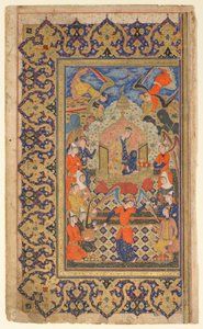 Bilqis auf dem Thron von Persian School