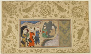 Iskandar besucht einen Einsiedler, um 1500 von Persian School