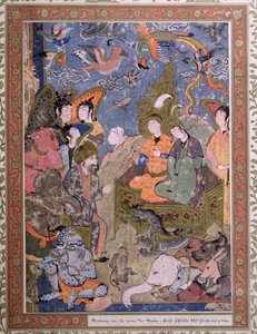 König Salomo und die Königin von Saba, nach einer originalen Miniatur von Persian School