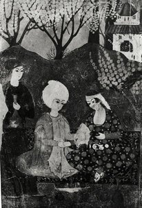 Mann und Frau im Garten von Persian School