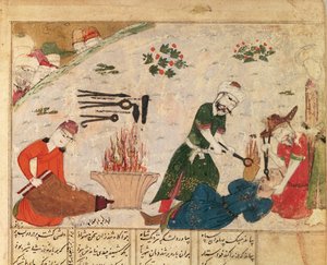 Ms Supp Pers 493 fol.363v Folter eines der Wachen von Haftvad, aus dem Shahnama (Buch der Könige) von Abul-Qasim Manur Firdawsi (ca. 934-ca. 1020) von Persian School