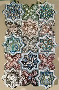 Fliesenpaneel, Kashan, Zentraliran, ca. 1250-1300 von Persian School