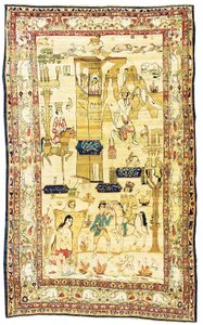 Bildteppich aus Kirman, ca. 1860