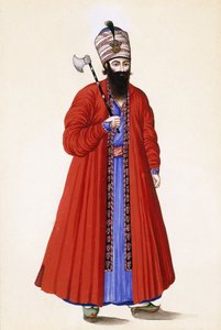 Porträt von Sadre A"zam, Premierminister unter Fath "Ali Shah, 19. Jahrhundert von Persian School