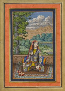 Porträt einer persischen Dame, Folio aus dem Davis-Album, ca. 1736-37