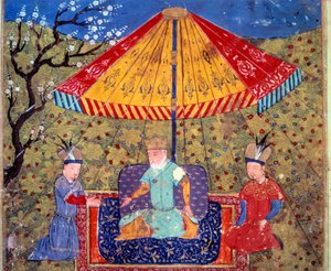 Darstellung des mongolischen Kaisers Dschingis Khan von Persian School