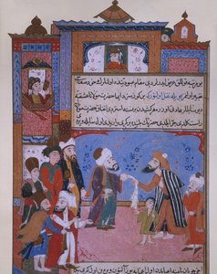 Rumi bietet einem Bettler seinen Gürtel an, späte 16. Jahrhundert