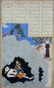 Rustam entnimmt die Leber des weißen Dämons, Illustration aus dem 