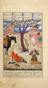 Rustam trauert um den sterbenden Suhrab, Illustration aus 
