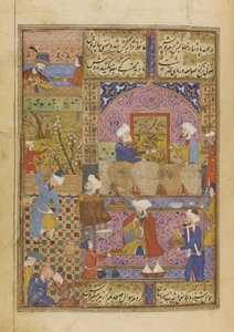 Szene in einer Taverne aus einem Divan von Hafiz von Persian School