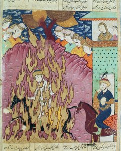 Siavashs Feuerprobe, Illustration aus dem Shahnama (Buch der Könige) von Abul-Qasim Manur Firdawsi