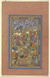 Sulayman und Bilqis auf dem Thron, ca. 1590-1600 von Persian School