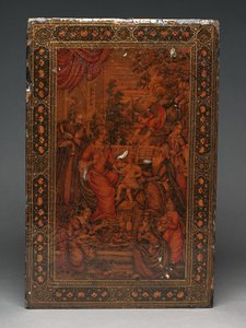 Werkzeugkasten, der die Heilige Familie darstellt, ca. 1830 (Mischtechnik)