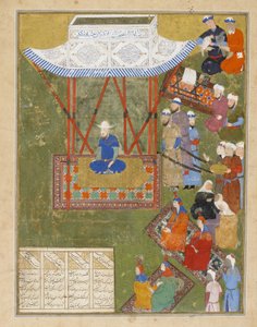 Ulugh Beg mit Damen seines Harems und Gefolgsleuten, Iran, Timuriden-Dynastie, 1425-50