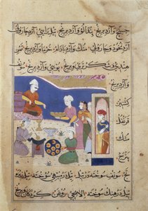 Vorbereitung von Süßigkeiten für den Sultan von Mandu, aus einem Manuskript über indische Kochkunst