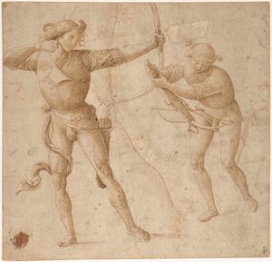 Ein Bogenschütze und ein Armbrustschütze, ca. 1500 von Perugino