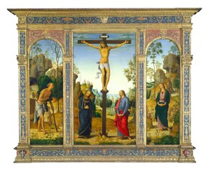 Die Kreuzigung mit der Jungfrau, dem heiligen Johannes, dem heiligen Hieronymus und der heiligen Maria Magdalena von Perugino