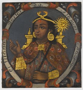 Atahualpa (ca. 1502-33), 14. und letzter Inka-König, Mitte des 18. Jahrhunderts von Peruvian School