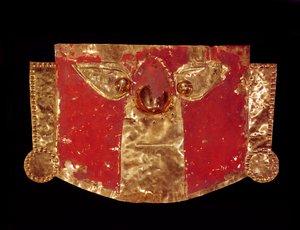 Inka-Maske (Gold mit roter Farbe)