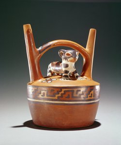 Töpfer-Stirrup-Topf mit Jaguar, Nazca-Kultur von Peruvian School