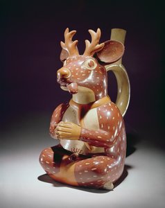 Tongefäß des gefangenen Hirschmanns, Mochica von Peruvian School