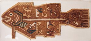 Wollschlitzteppich eines Fisches von Peruvian School