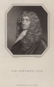 Sir Stephen Fox, englischer Politiker (Gravur) von Peter (after) Lely