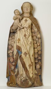 Madonna und Kind, die Bittsteller unter ihrem Mantel schützen, um 1471 von Peter (attr.to) Koellin