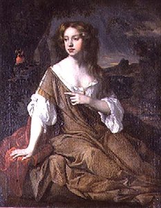 Porträt einer Dame in einem braunen Umhang von Peter (circle of) Lely