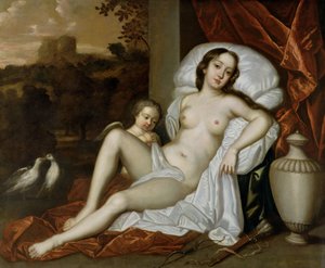 Porträt von Nell Gwynne (1650-87) als Venus, mit ihrem Sohn, Charles Beauclerk (1670-1726), als Amor von Peter (follower of) Lely