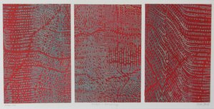 Triptychon in Rot und Grau von Peter A Ford