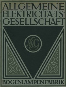 Titelseite einer AEG-Produktbroschüre von Peter Behrens