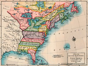 Karte der britischen Herrschaftsgebiete in Nordamerika, 1772, 1904