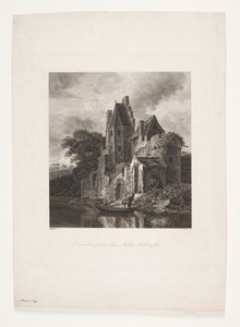 Burgruine an einem Fluss von Peter Christian Schøler