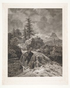 Landschaft mit Wasserfall von Peter Christian Schøler