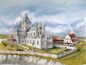 Kathedrale von Old Sarum, ca. 1150, ca. 1990-2010 von Peter Dunn