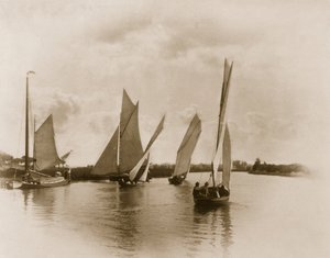 Ein Segelwettbewerb in Horning, Leben und Landschaft auf den Norfolk Broads, 1885 von Peter Emerson und Thomas Goodall