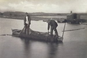Das Aalnetz aufnehmen, ca. 1886
