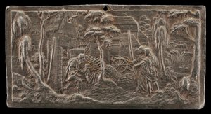 Abraham begrüßt die drei Engel von Peter Flötner