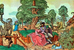 Die Gefahren von Lust und verbotener Liebe, 16. Jahrhundert von Peter Flötner
